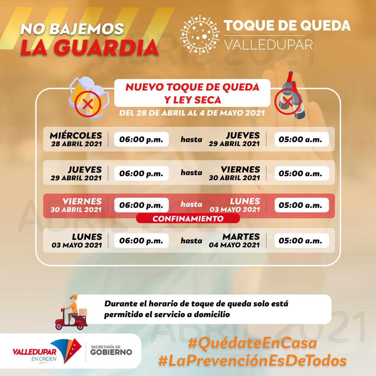 Estas son las nuevas medidas de toque de queda y ley seca en Valledupar ...